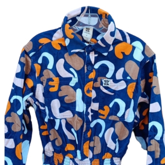 Lucy & Yak Organic Cotton Corduroy Blue Boilersuit Jumpsuit sz S NWT - Picture 5 of 14